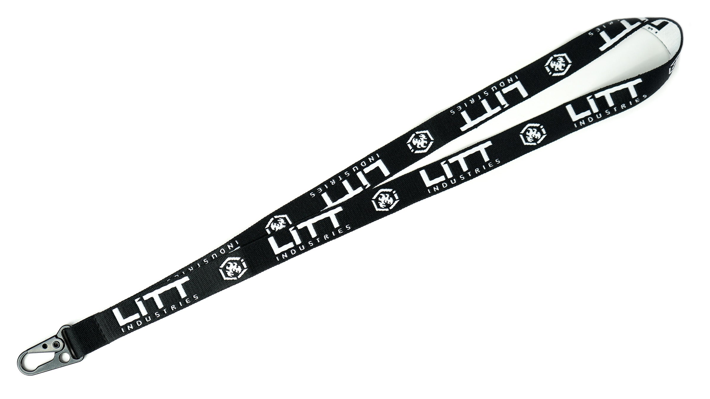 Litt Industries high quality heavy duty durable lanyards red yellow or white metal clip for extra security the best lanyards on the market black and white logo