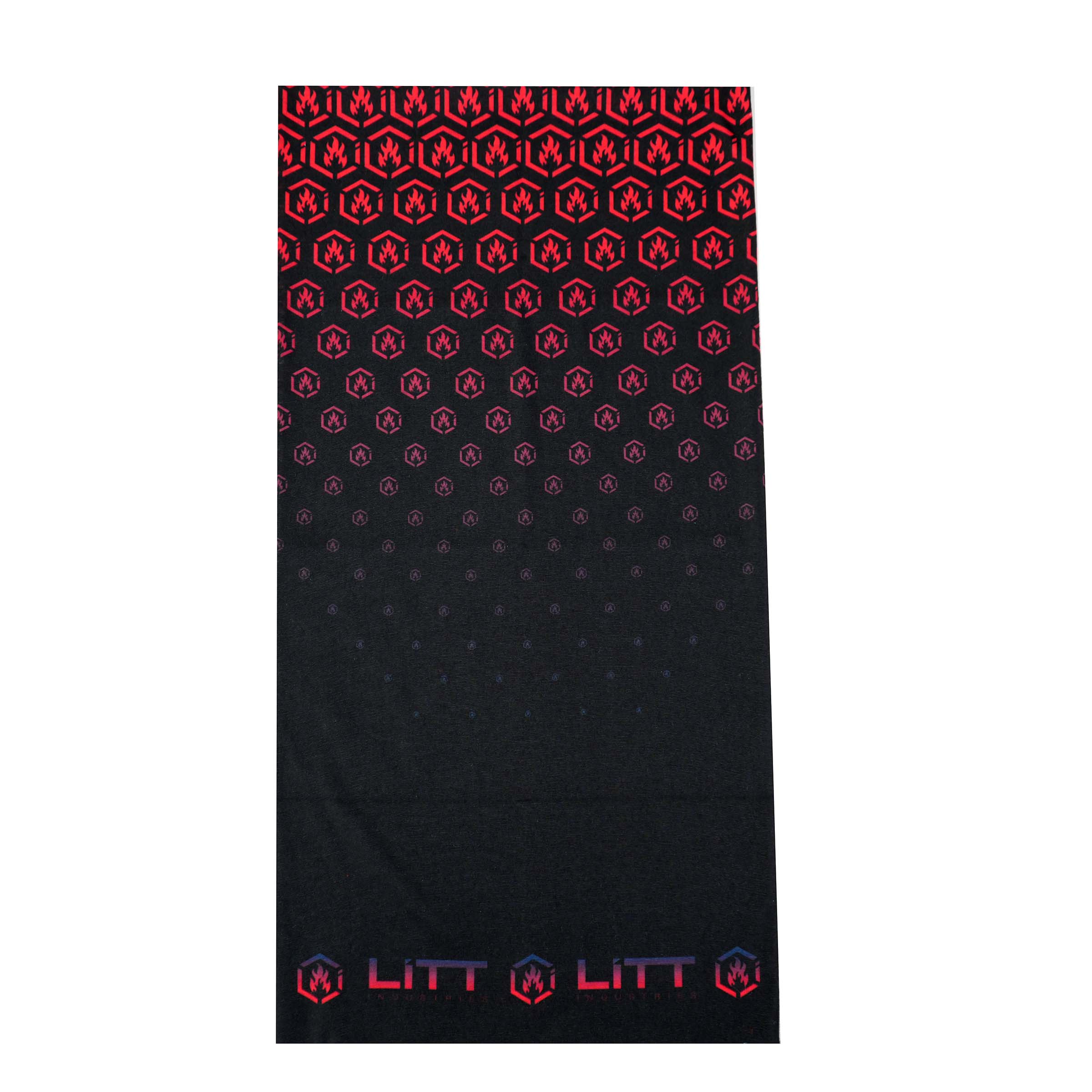 Litt Industries red hex neck gaiter for off roading keeps dust out of your nose and mouth