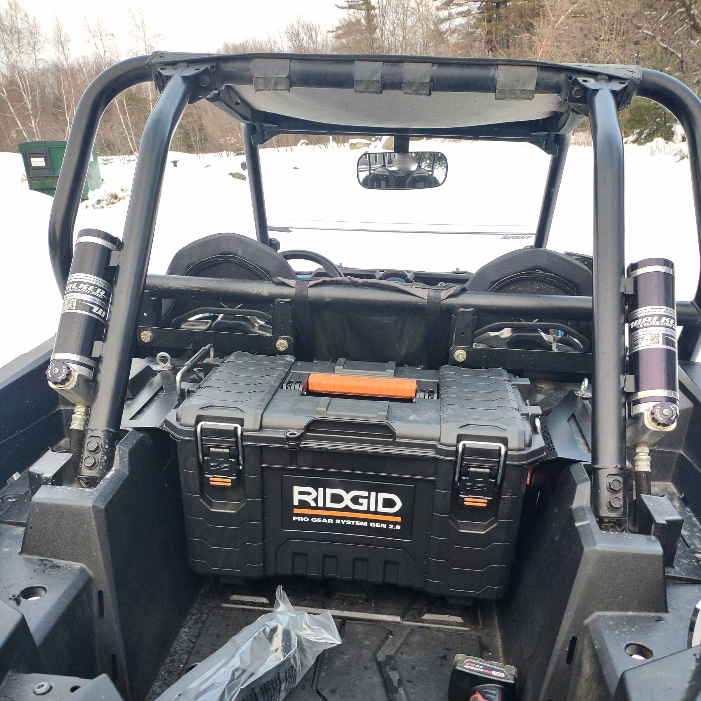 Litt Industries heavy duty ridgid toolbox mounts gen 2 for polaris rzr xp or turbo or turbo s the best toolbox mounts mounts mounted in the bed of a rzr with toolbox