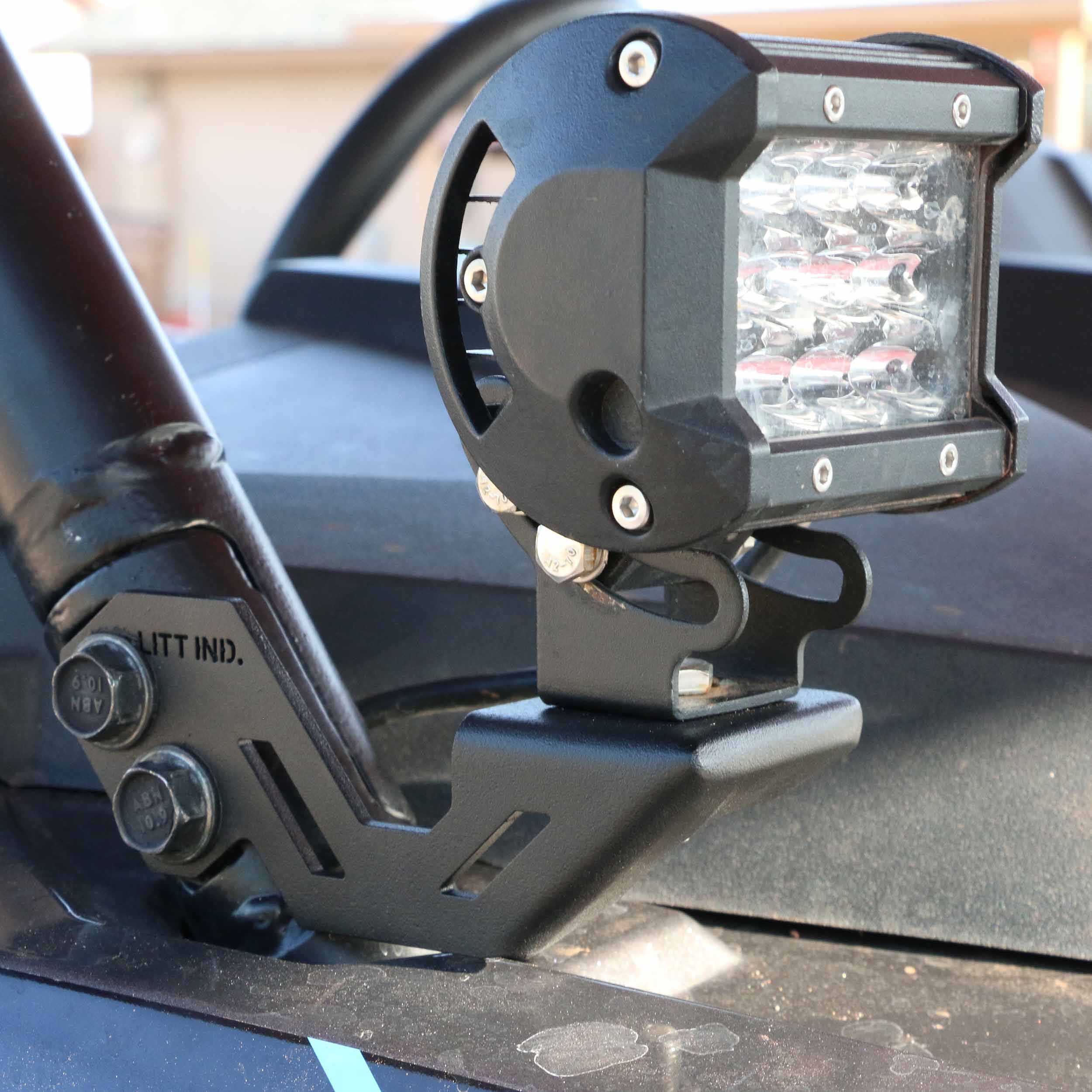 led off road off-road light pod gusseted mounting bracket for polaris rzr xp 1000 model UTV by litt industries