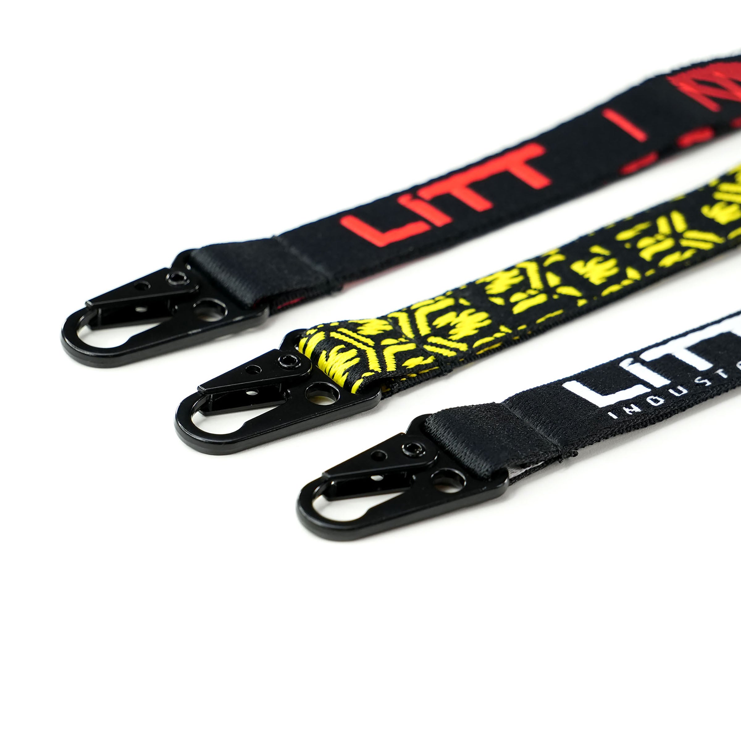 Litt Industries high quality heavy duty durable lanyards red yellow or white metal clip for extra security the best lanyards on the market